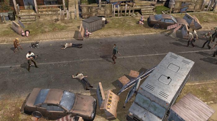 Characters fighting off a zombie attack in State of Survival.