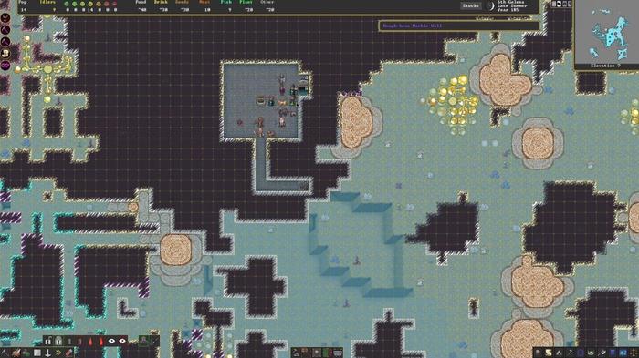 Water location in Dwarf Fortress.