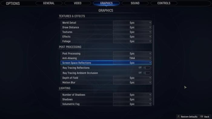 The settings menu in Marvel Midnight Suns