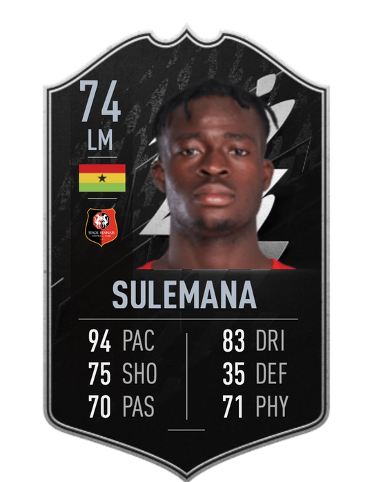 FIFA 22 Silver Stats Sulemana Stats In-Game Card