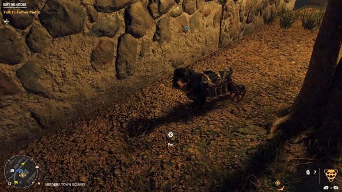 Chorizo, a Dachshund dog and stealth Amigo, in Far Cry 6.