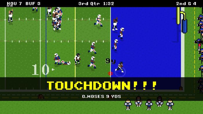 A touchdown is scored in Retro Bowl.
