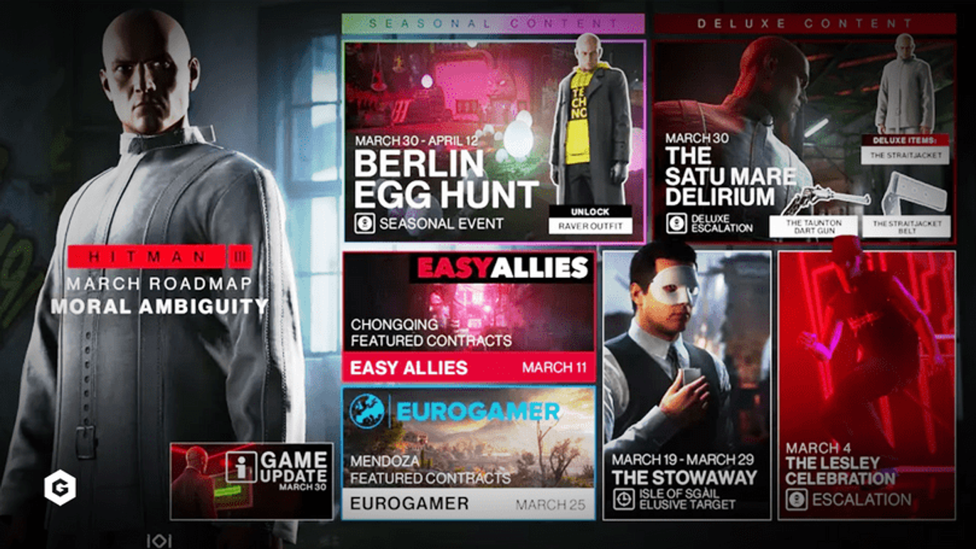 Hitman 3 March Roadmap Revealed New Elusive Contract, Egg Hunt and
