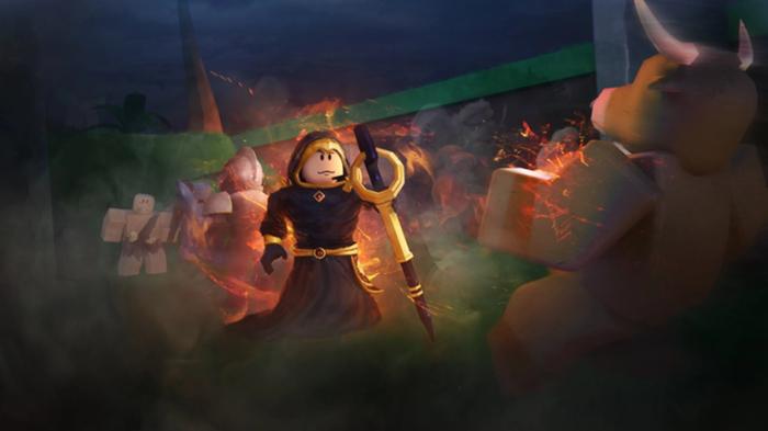 Screenshot from Treasure Quest, showing a hooded wizard battling a monster