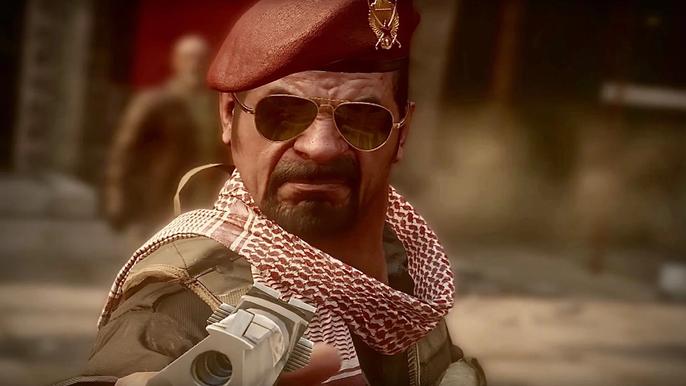 Image showing Al Asad pointing a gun in Call of Duty 4 Modern Warfare