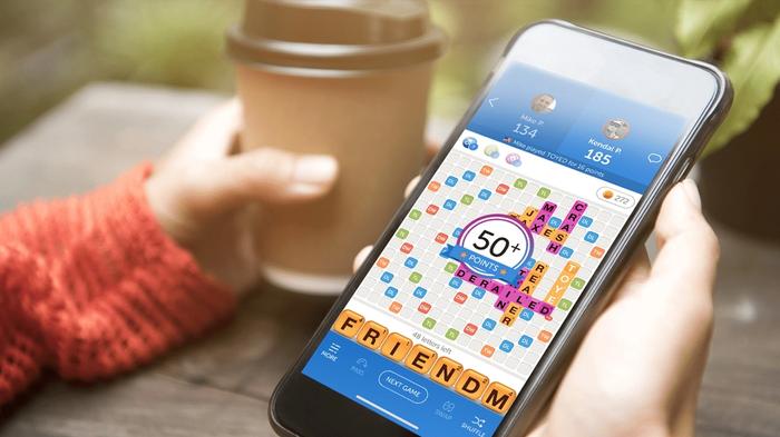 Image of the player in a round of Words with Friends.
