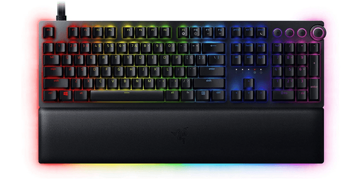 best gaming keyboard, product image of a black gaming keyboard with RGB lighting