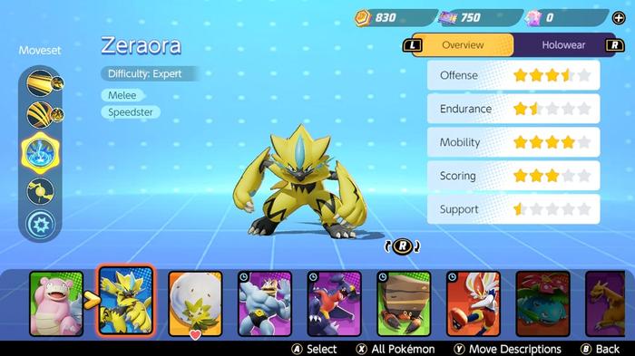Image of Zeraora's profile in Pokémon Unite