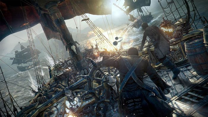 Image of a naval battle in Skull & Bones.