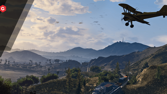 Shot of a plane flying in GTA Online