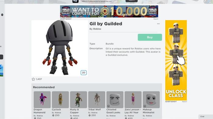 The Guilded UGC item can be had for free with a code.