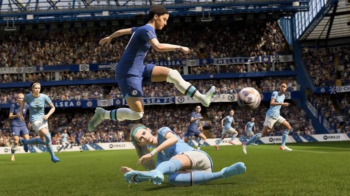 Image of a player dribbling the ball in FIFA 23.