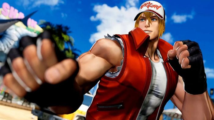 King of Fighters Terry Bogard ready to fight on a beach