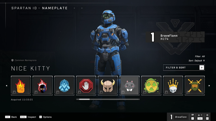 Main customisation menu on Halo Infinite.