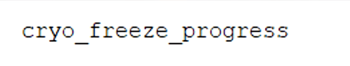 Line of code saying "cryo_freeze_progress".