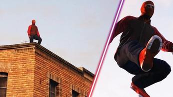 A GTA 5 player cosplaying as Spiderman.