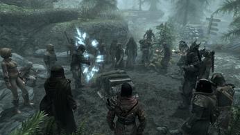 A promo screenshot for Skyrim Together Reborn.