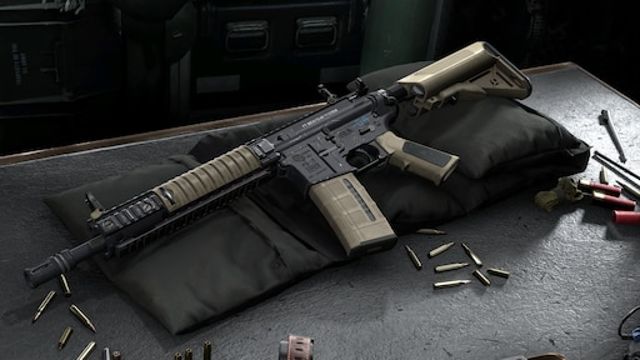 Image showing M4 assault rifle on table
