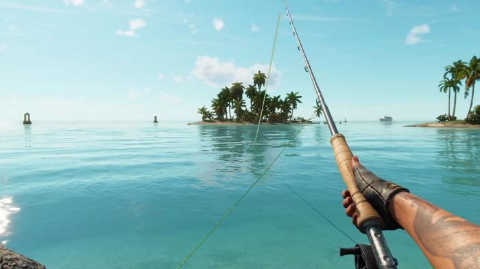 Dani Rojas using the Fishing Rod to go and catch fish in Far Cry 6.