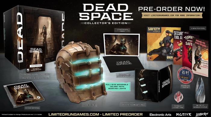All of the items available from the Collector's edition of the Dead Space Remake from Limited Run.