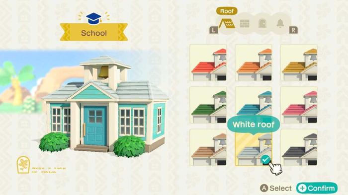 Animal Crossing New Horizons Happy Home Paradise School Facility exterior changes screen