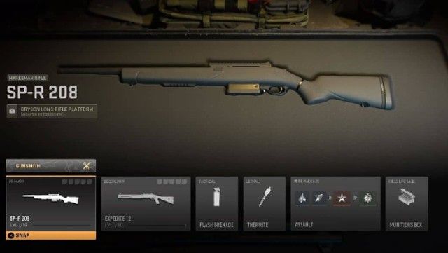 Modern Warfare 2 SP-R 208 in gunsmith
