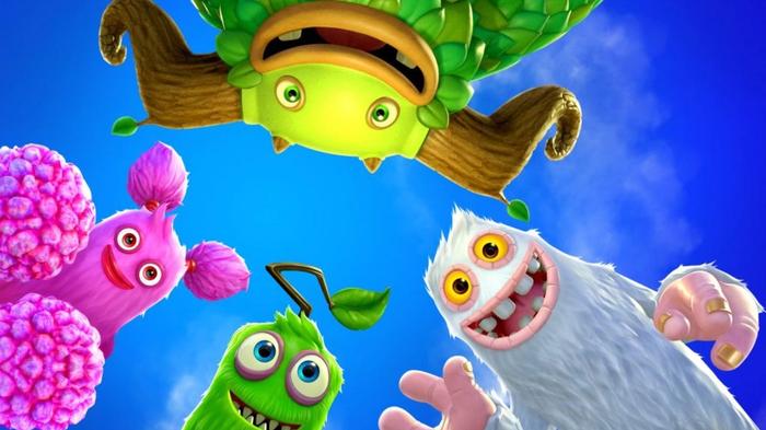 Four monsters are looking at you in My Singing Monsters.