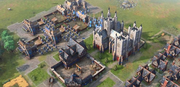 An English town in Age of Empires 4.