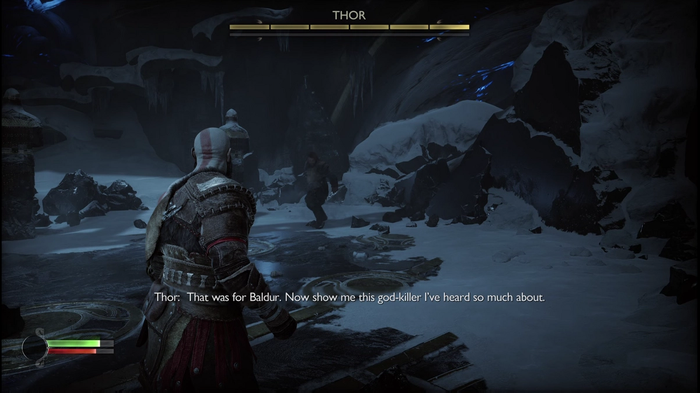Thor insulting Kratos in God of War Ragnarok
