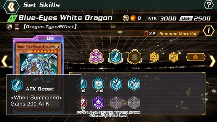 screenshot of blue eyes white dragon in cross duel