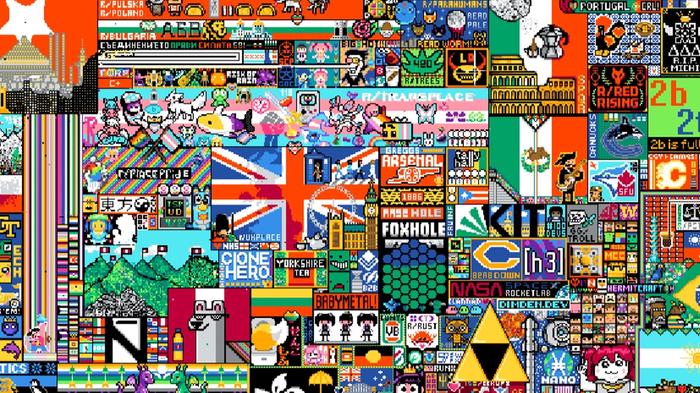 Snippet of the r/place mosaic.