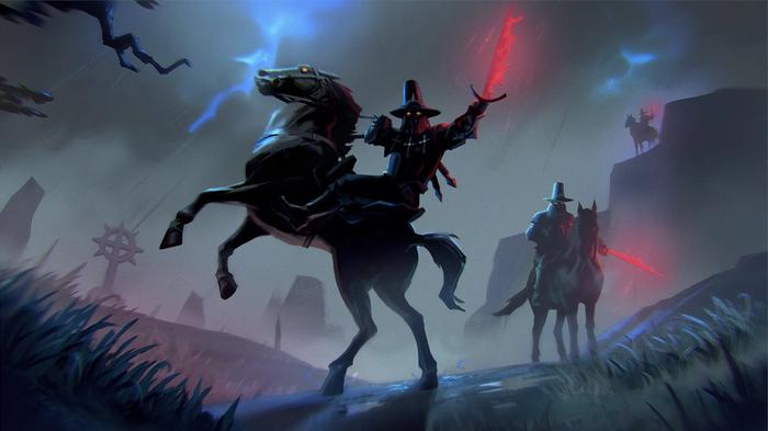 Image of a spectre riding a horse in V Rising.