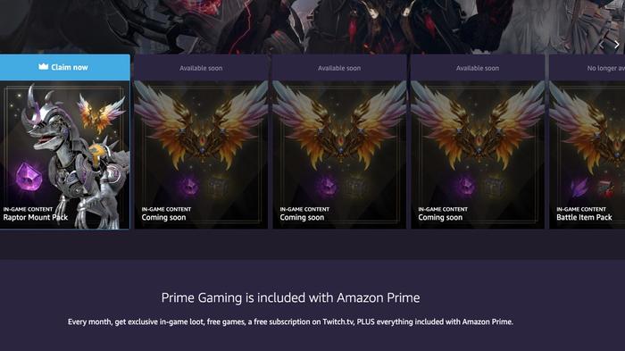 Image of the Prime Gaming redemption page for Lost Ark