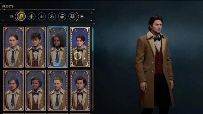 The Hogwarts Legacy character creation system.