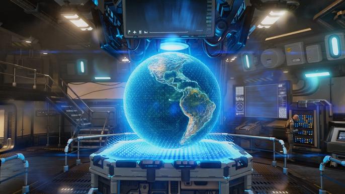 Image of a globe projection in XCOM.