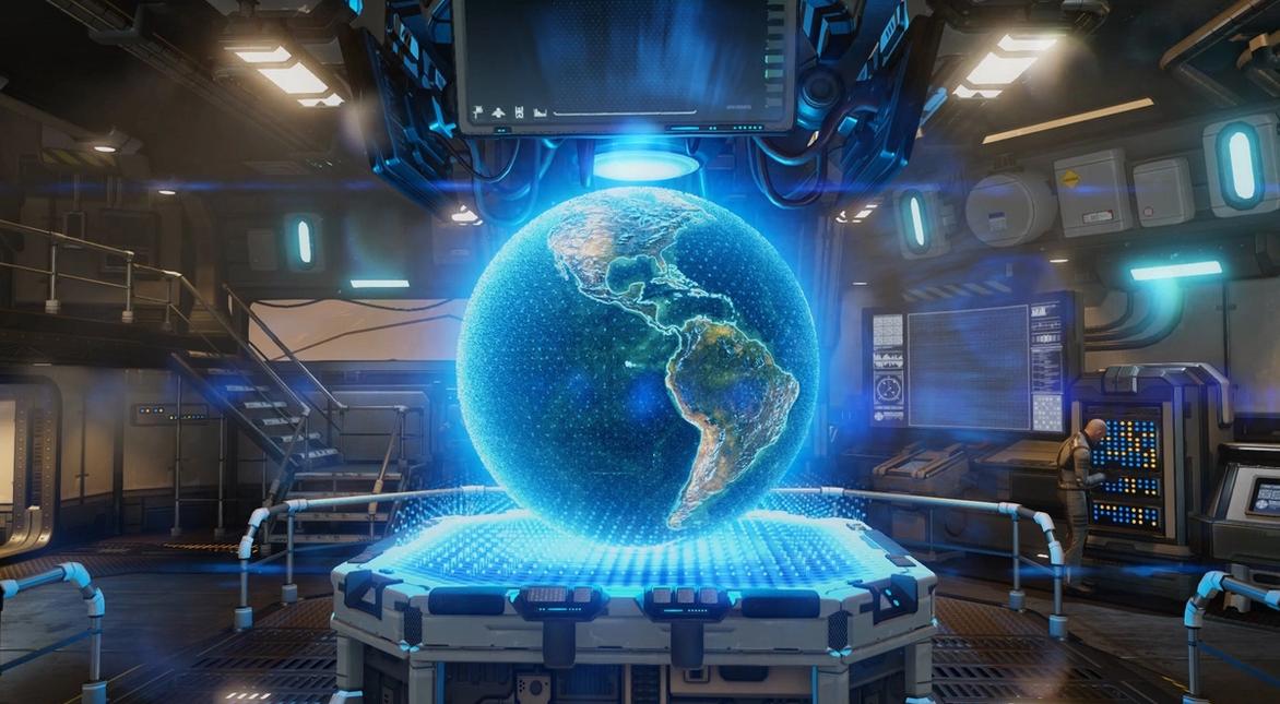 Image of a globe projection in XCOM.