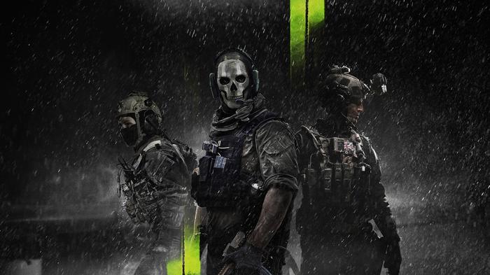 Image showing Ghost standing next to Modern Warfare 2 characters on black and green background