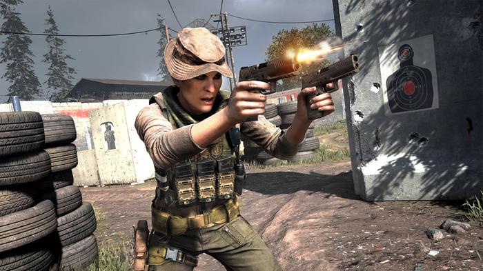 Image showing Modern Warfare player firing akimbo pistols