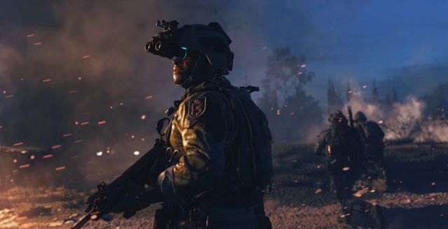 Image showing Modern Warfare 2 soldier standing in front of fire