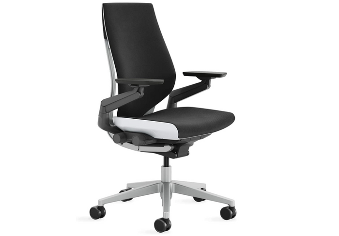 best office chair, product image of a black and grey office chair