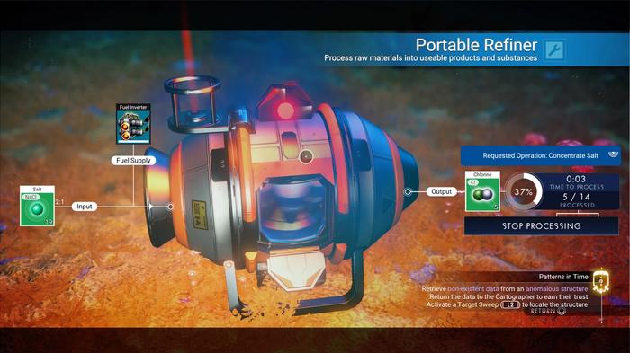 Using a Refiner to turn Salt into Chlorine in No Man's Sky