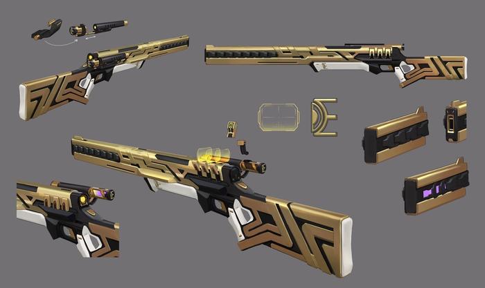 This image features the sniper rifle carried by VALORANT new Agent Chamber