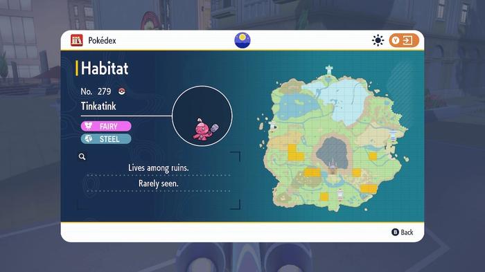 Tinkatink's locations in pokemon scarlet and violet