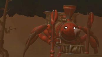 Image of Edward the Man Eating Train in the Roblox game of the same name.