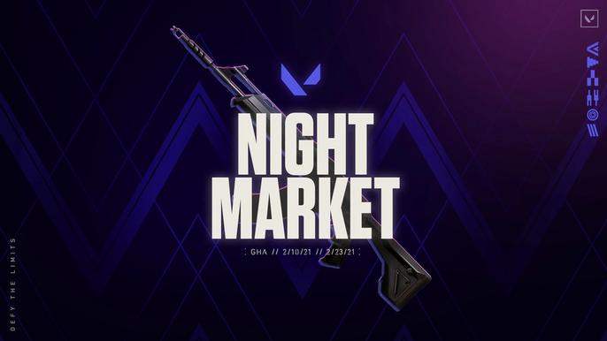 Valorant's Night Market logo over a standard Vandal.