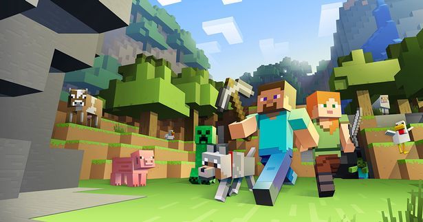Players and animals in Minecraft.