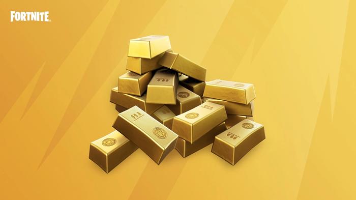 Image of a pile of gold bars in Fortnite.
