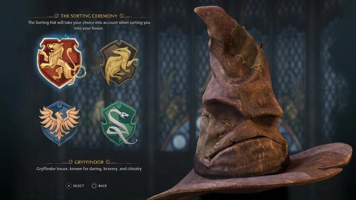 The sorting hat in Hogwarts Legacy