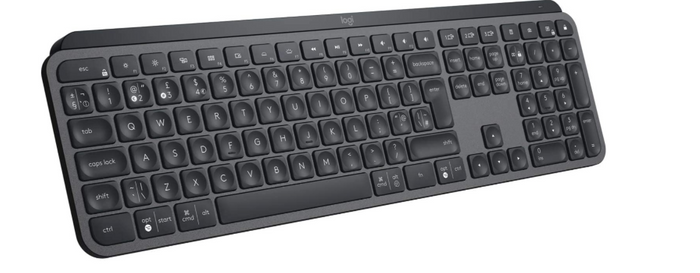 best keyboard, picture of a black and grey wireless keyboard