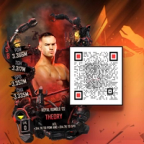 WWE SuperCard QR code for the Royal Rumble '22 Theory card.